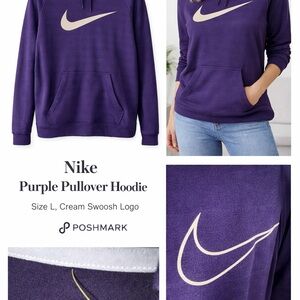Nike Women's Purple hoodie with Cream Logo